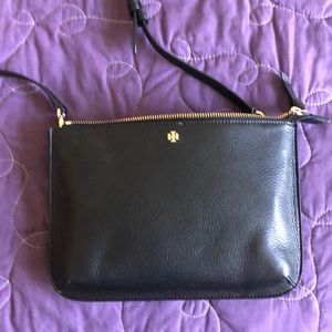 Tory Burch black clutch with long handle